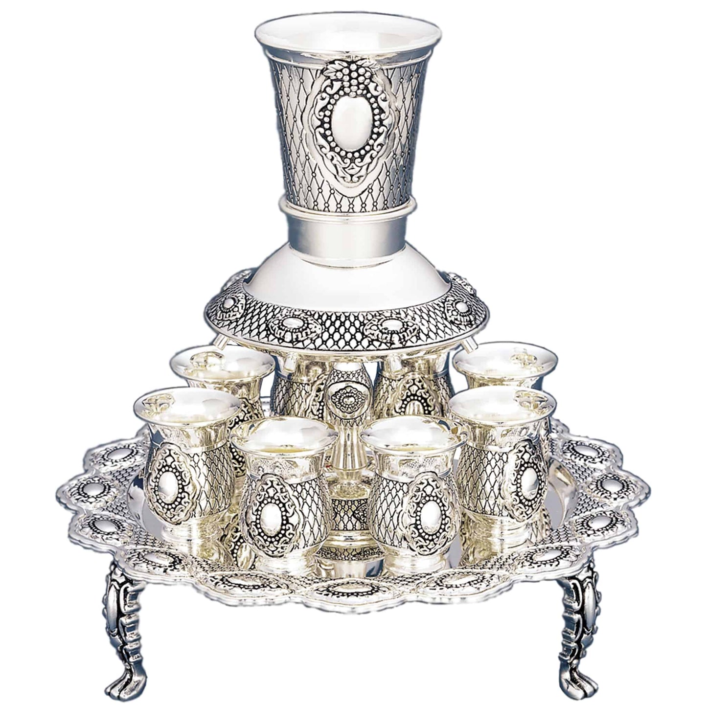 Elegant Nickel Wine Fountain - "Diamond" Design