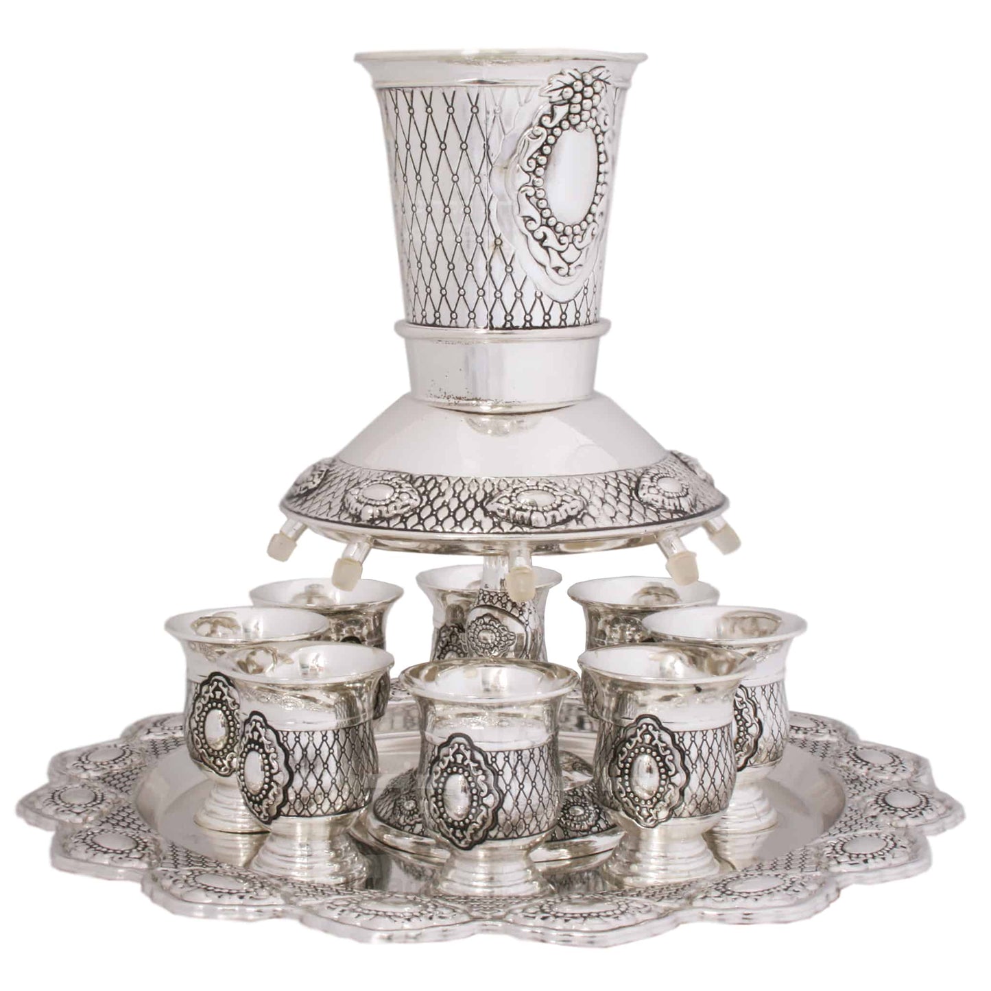 Elegant Nickel Wine Fountain - "Diamond" Design