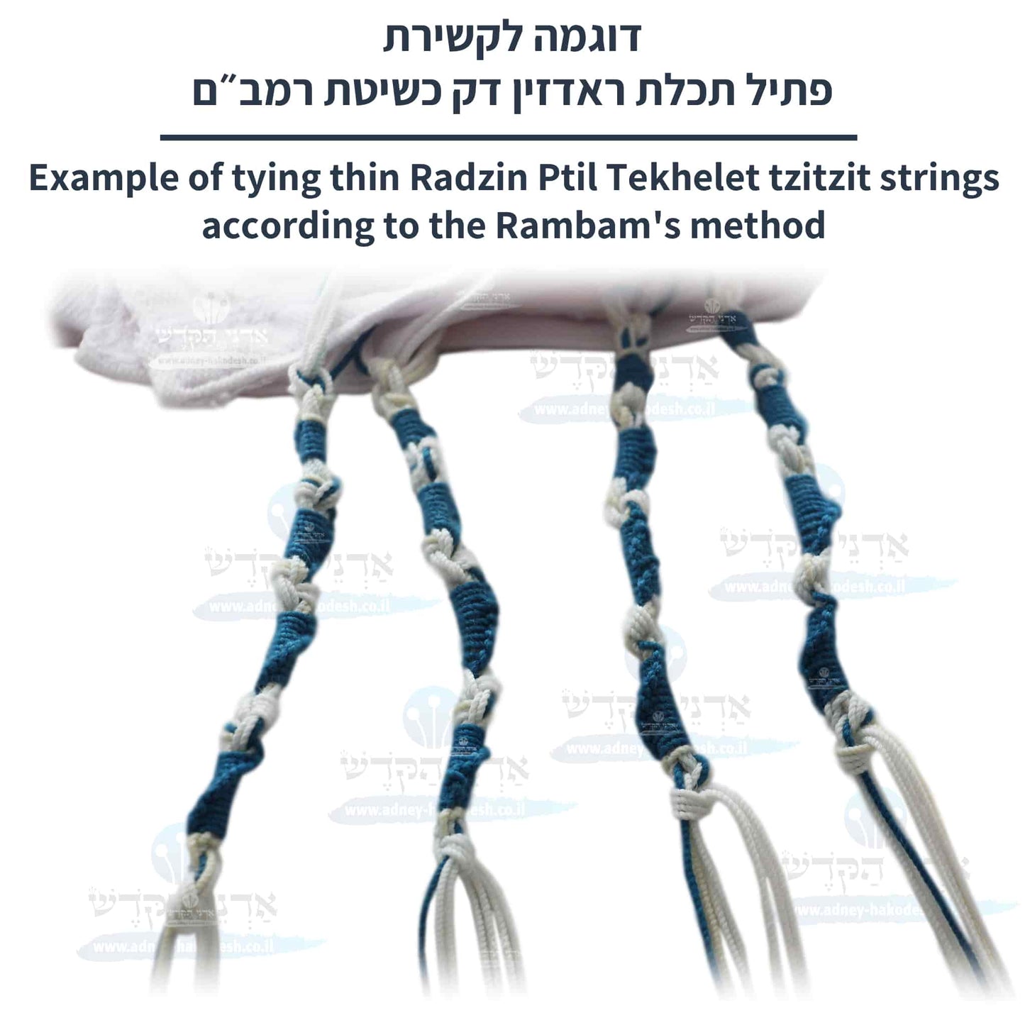 פתיל תכלת ראדזין - דק - כשיטת רמב"ם - עבודת יד