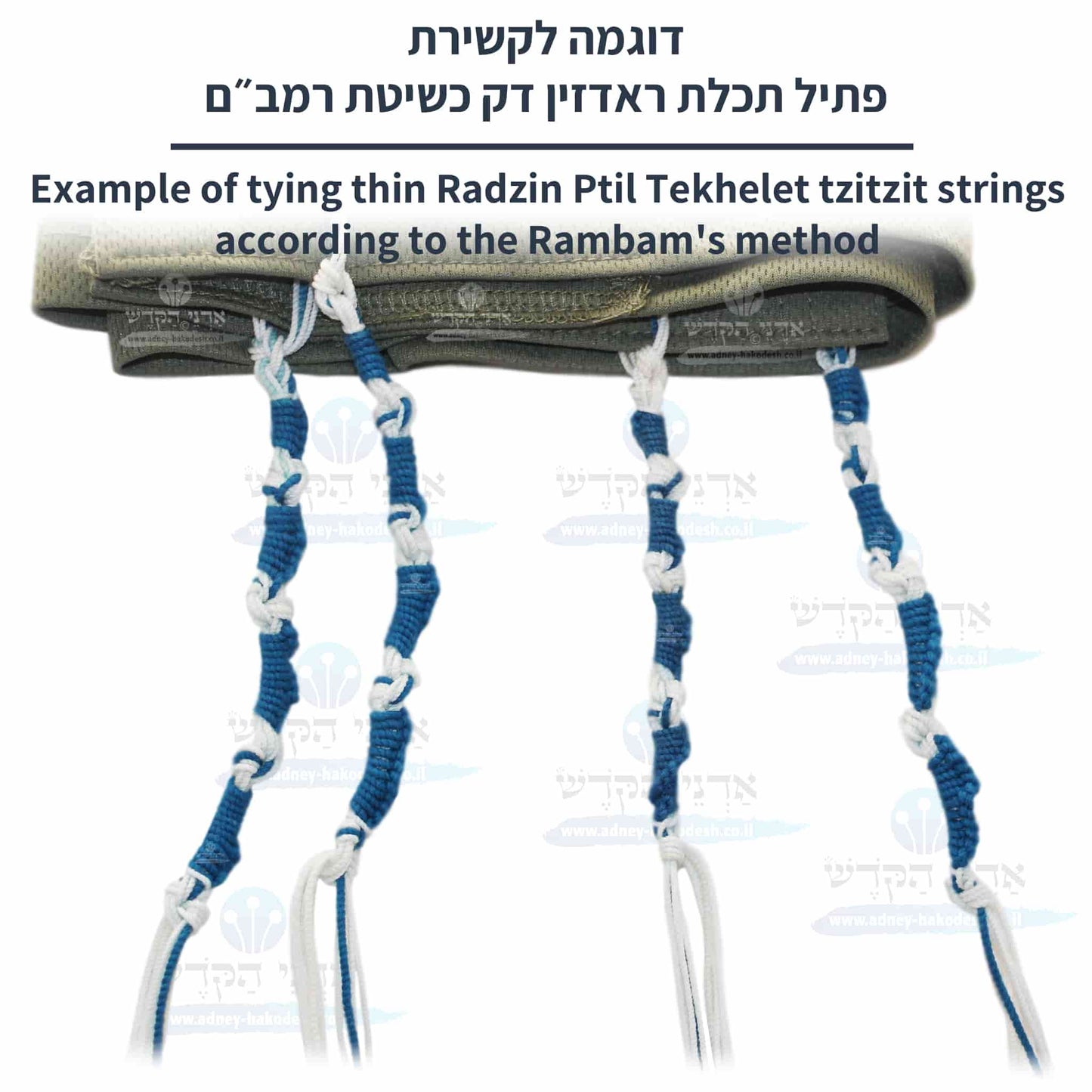 פתיל תכלת ראדזין - דק - כשיטת רמב"ם - עבודת יד